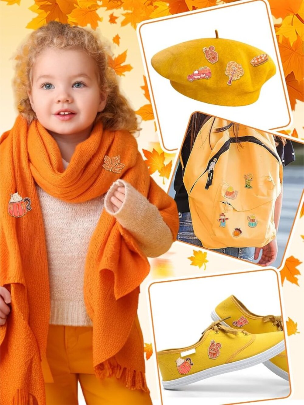28PCS Fall Enamel Pins Cute Pumpkin Maple Animal Brooch Pins for Fall Thanksgivi - Picture 4 of 7